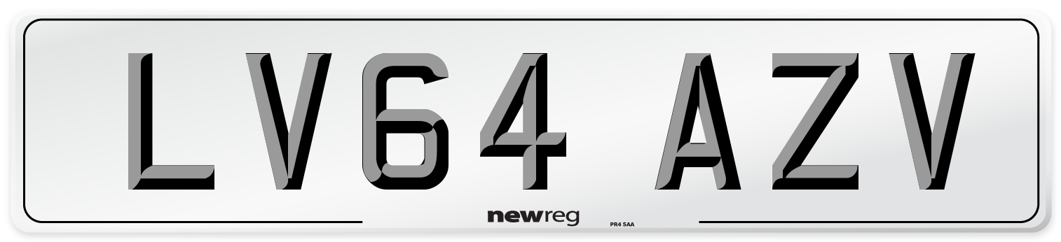 LV64 AZV Number Plate from New Reg